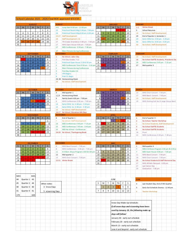 madelia public schools calendar