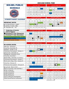 Mid-Del School District calendar