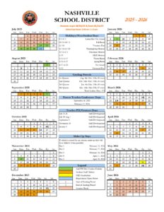 NASHVILLE SCHOOL DISTRICT 25-26 calendar