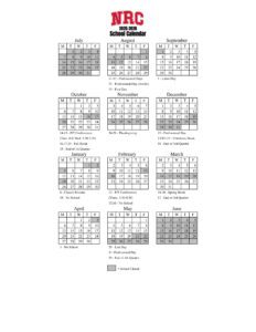 north rock creek NRC school calendar