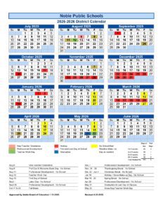 Noble Public Schools calendar