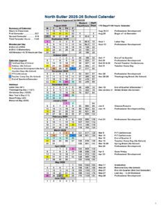 North Butler Schools ia calendar