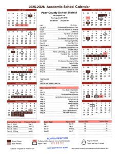 Perry County School District calendar