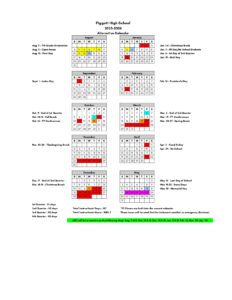 Piggott School District calendar