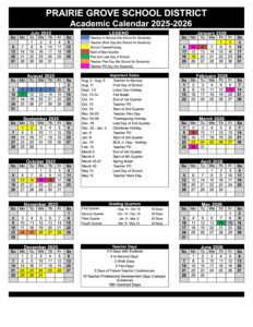 Prairie Grove School District calendar