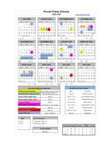 Purcell Public Schools calendar