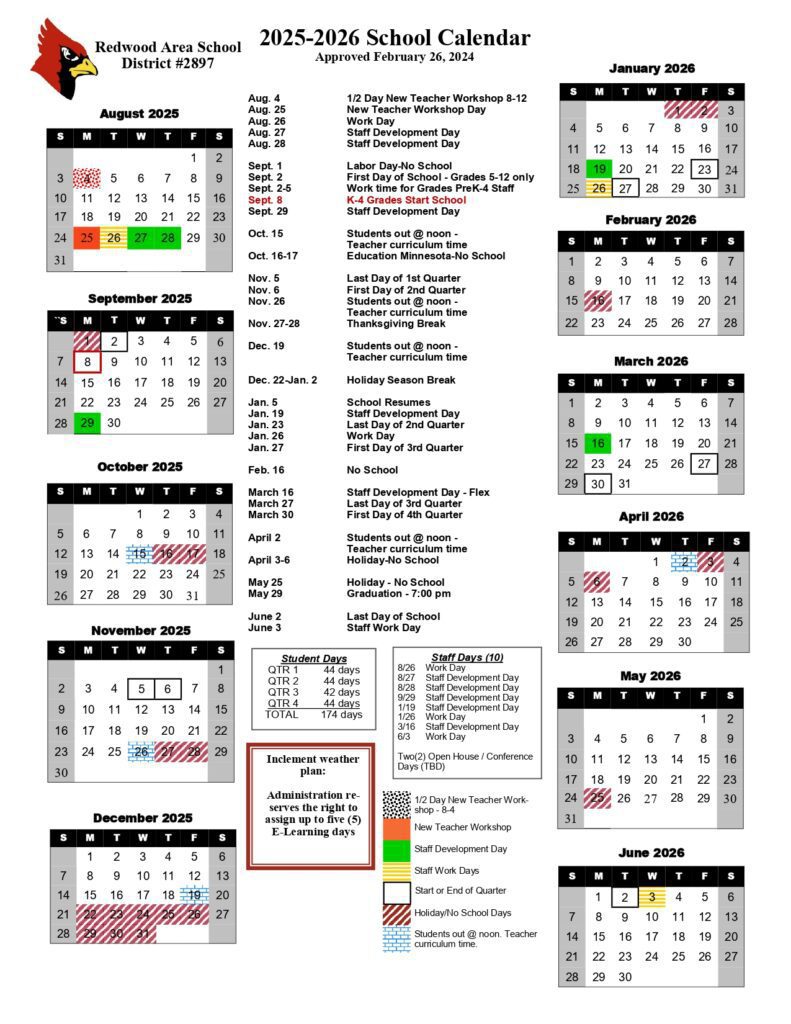 Redwood Area School District #2897, 25-26