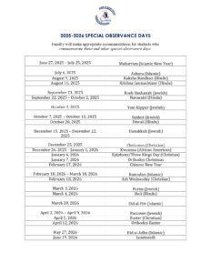 Region 14 Schools calendar
