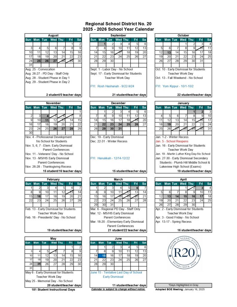 Regional School District 20