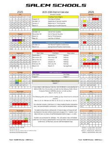 Salem School District calendar