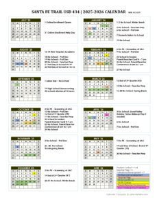 SANTA FE TRAIL USD 434, 25-26 calendar