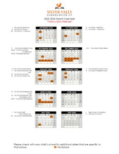 SILVER FALLS SCHOOL DISTRICT 25-26, 1 calendar