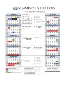 St. James Parish Schools CALENDAR