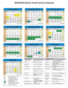 Sabine Parish School District calendar