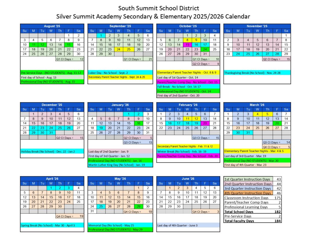 silver summit schools calendar