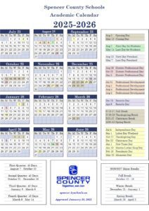 Spencer County Schools 25-26 CALENDAR