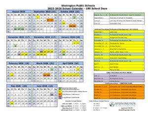 Stonington Public Schools - School Calendar