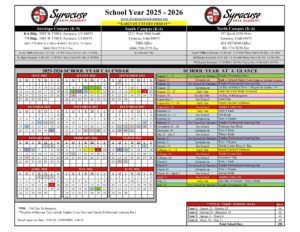 Syracuse Arts Academy calendar