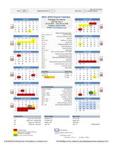 Talladega City Schools, 25-26 calendar
