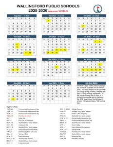 Wallingford Public Schools calendar