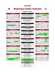 Watonga Public Schools, 25-26 calendar