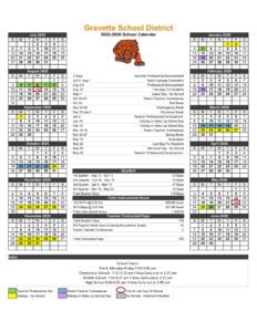 Gravette School District calendar