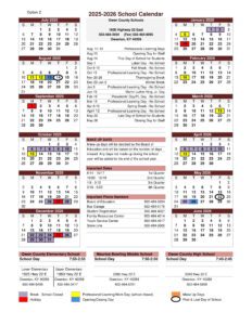 owen county schools calendar