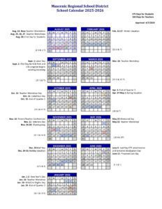 Mascenic Regional School District calendar