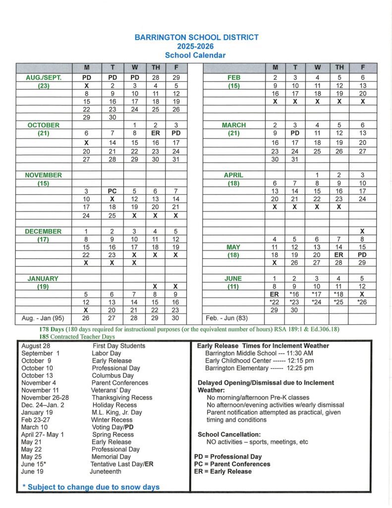 BARRINGTON SCHOOL DISTRICT 25-26