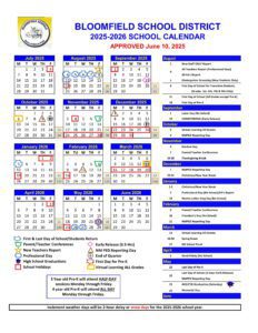 Bloomfield School District NM Calendar 25-26 Revised [pdf]