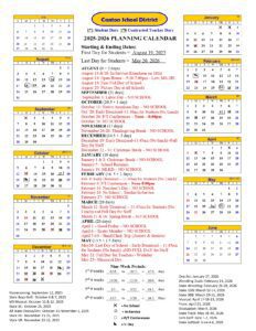Canton School District 41-1 sd calendar