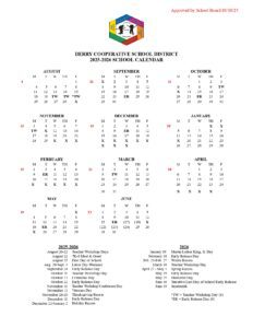 DERRY COOPERATIVE SCHOOL DISTRICT 25-26 calendar