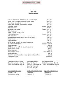Hastings Area School System,25-26 calendar