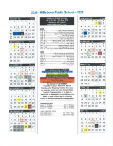 Hillsboro Public Schools nd calendar