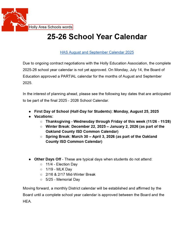 Holly Area Schools mi