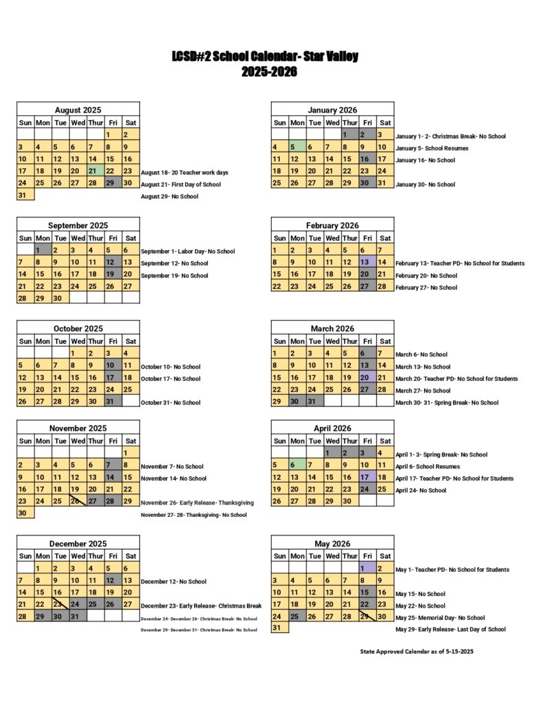 lcsd calendar
