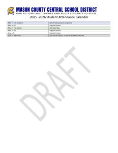 Mason County Central School District calendar