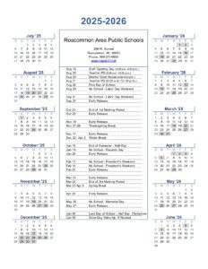 Roscommon Area Public Schools calendar