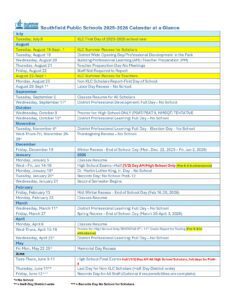 Southfield Public School District calendar