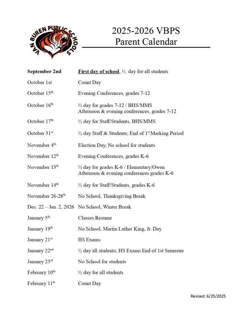 Van Buren Public Schools 25-26, 1