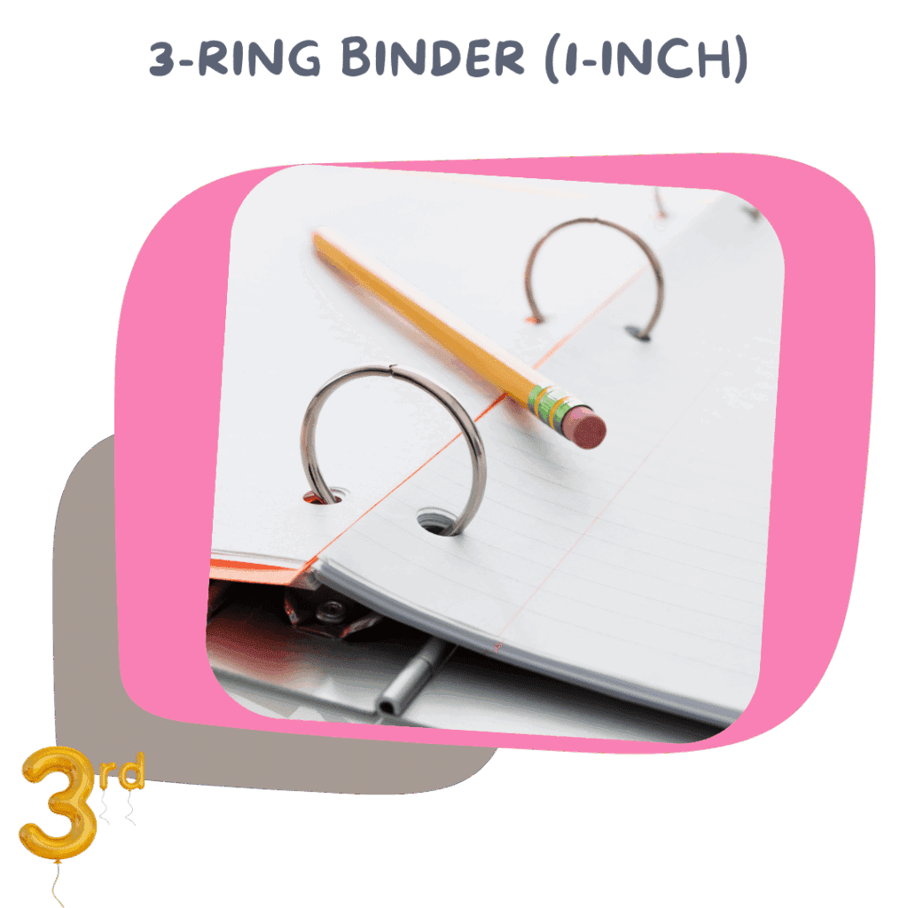3-Ring Binder (1-inch) – For storing worksheets and reference sheets