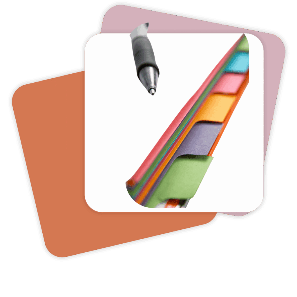 Dividers with Tabs (1 set) – To organize binder sections.