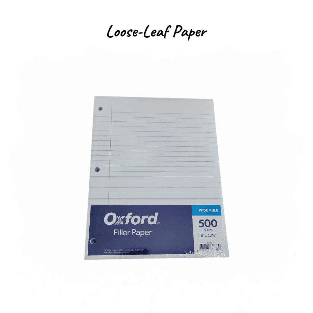 Loose-Leaf Paper (1–2 packs) – For homework, notes, and extra practice