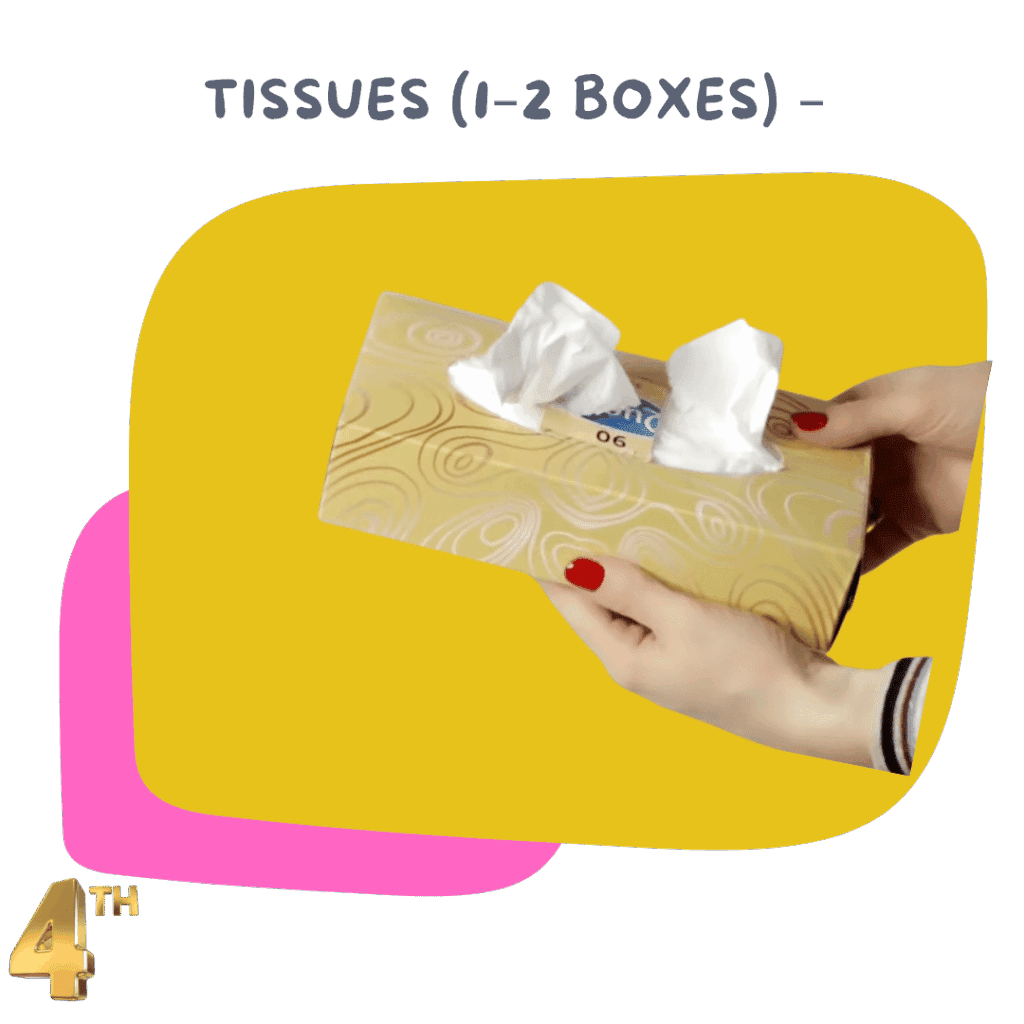 Tissues (1–2 boxes) – For personal use or classroom sharing