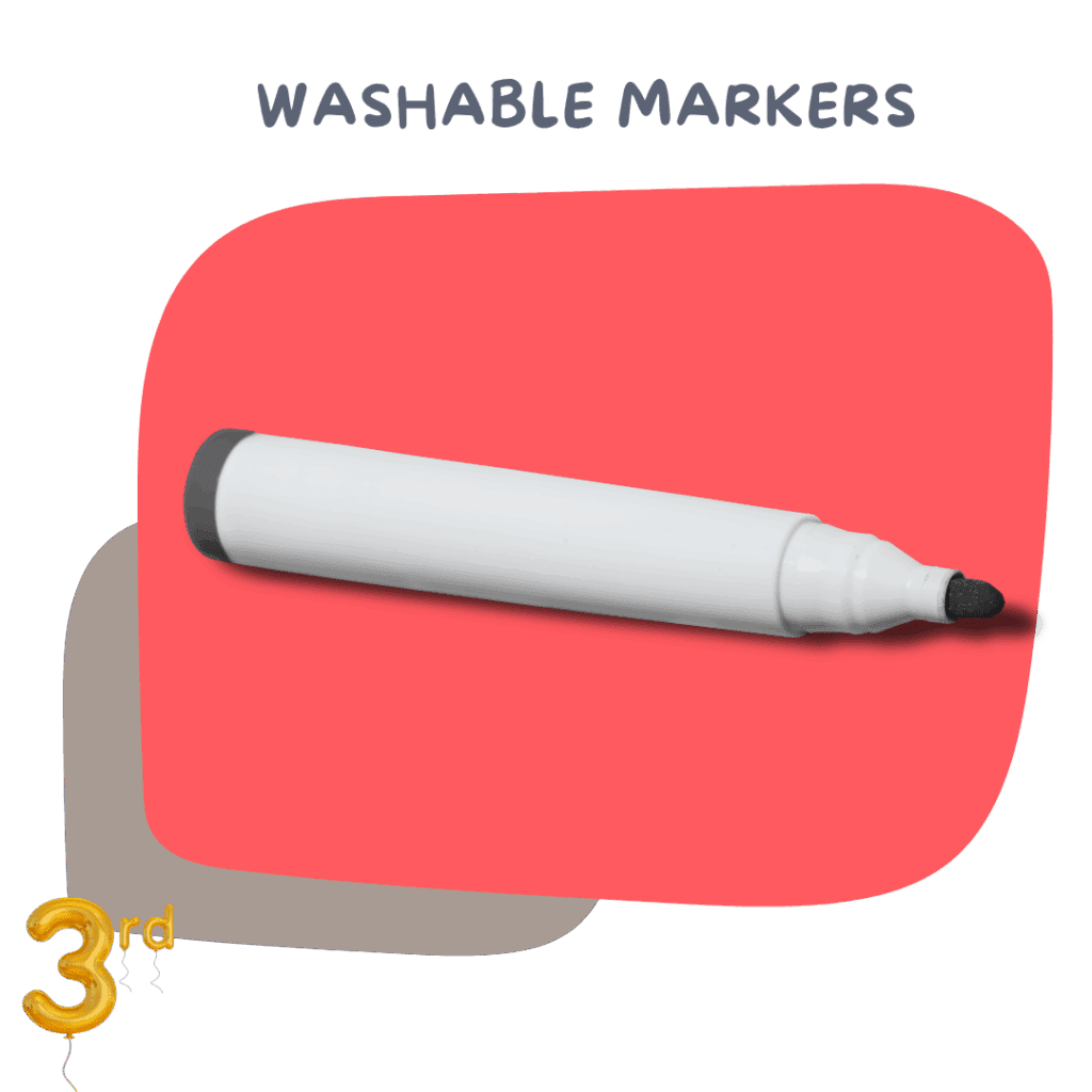 Washable Markers (broad tip, classic colors) – Great for posters and group activities