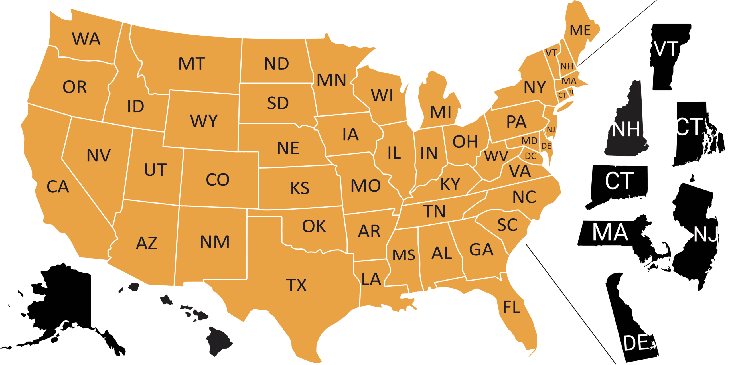 United States Map - Educounty States