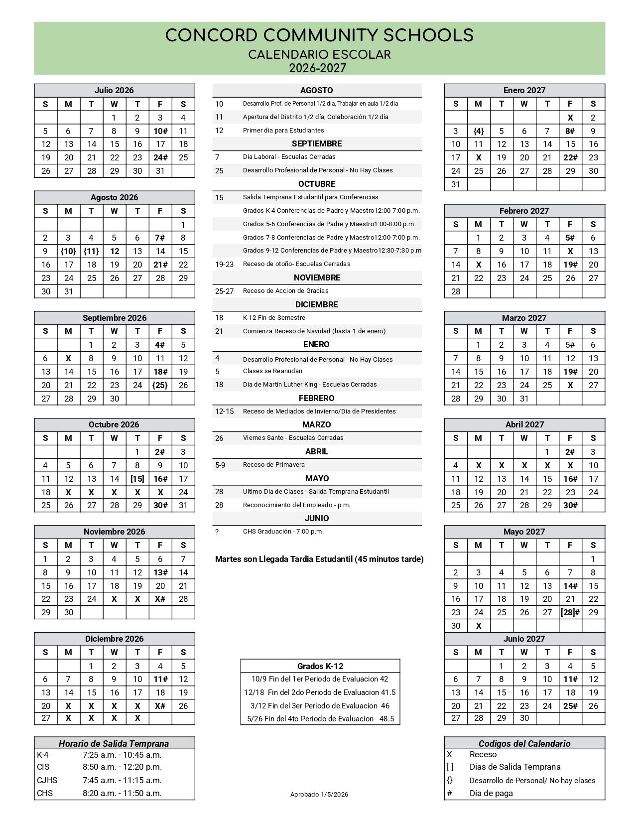 Concord Community Schools Calendar 26-27 [PDF]