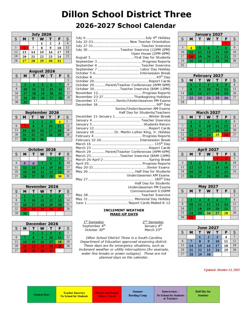 Dillon School District Three ' 2026-2027