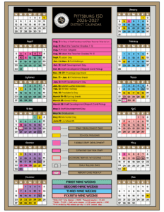 Pittsburg ISD 26-27 Calendar