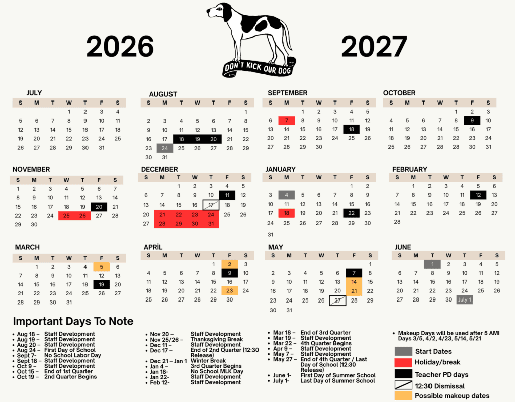 Aurora High School 26-27 Calendar